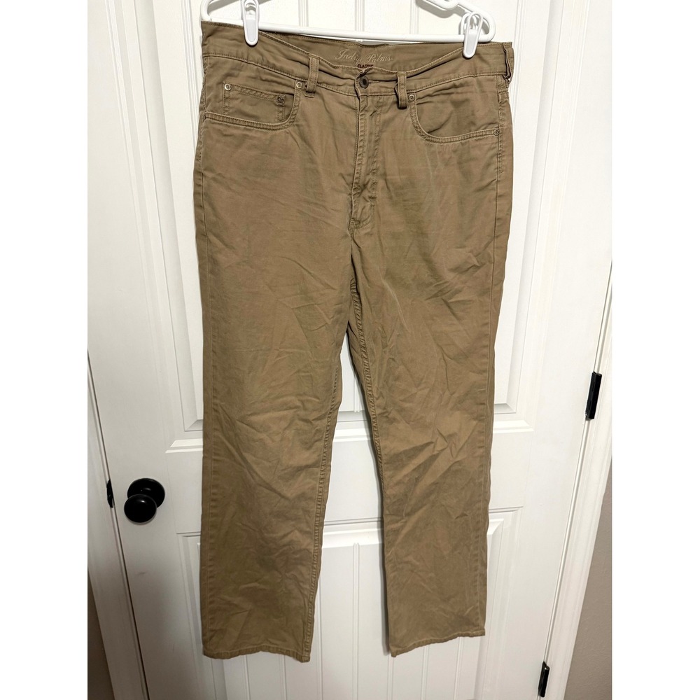 Indigo Palms Pants Mens 36/34 Tan Classic Fit‎ Straight Leg Cotton 6465